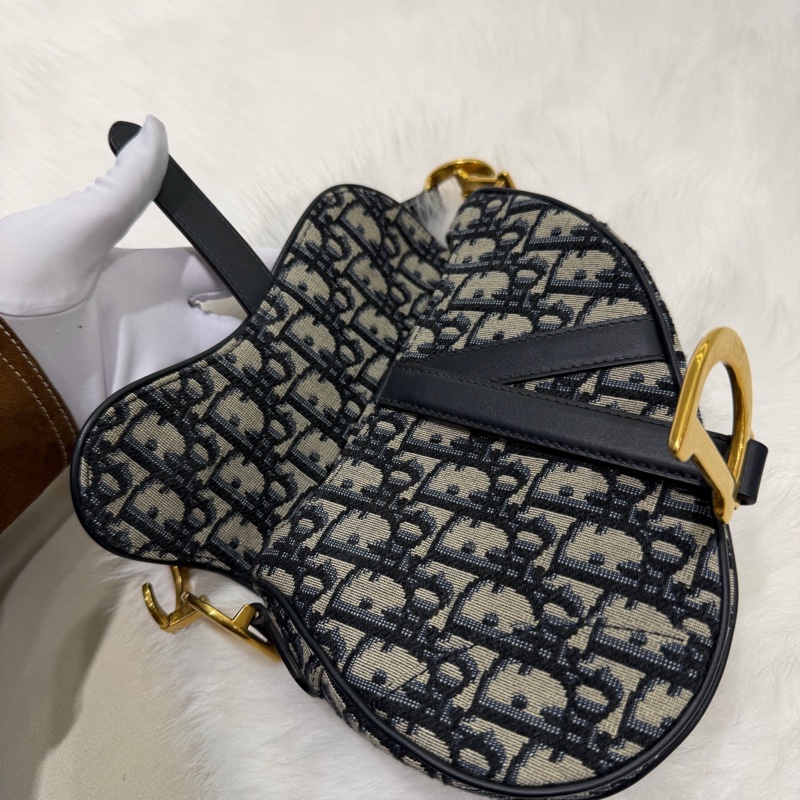 迪奧/Dior Saddle Oblique 刺繡老花小號馬鞍-13