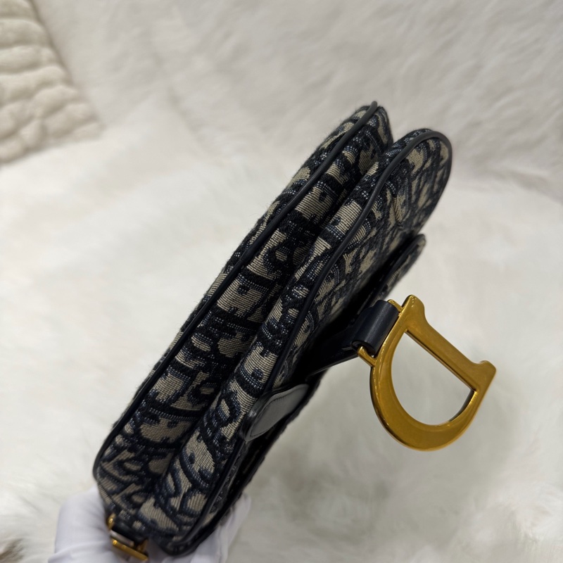 迪奧/Dior Saddle Oblique 刺繡老花小號馬鞍-14