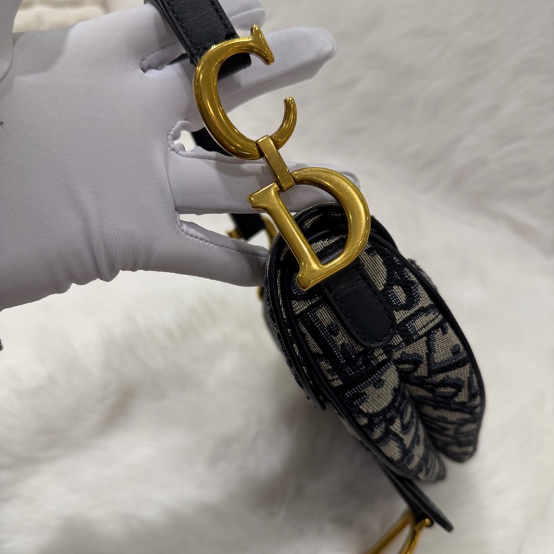 迪奧/Dior Saddle Oblique 刺繡老花小號馬鞍-15