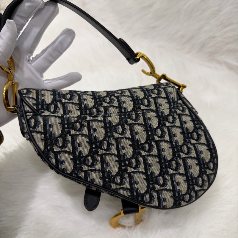 迪奧/Dior Saddle Oblique 刺繡老花小號馬鞍-16