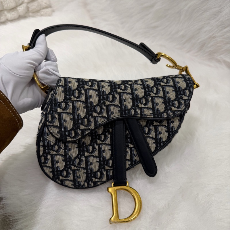 迪奧/Dior Saddle Oblique 刺繡老花小號馬鞍-17
