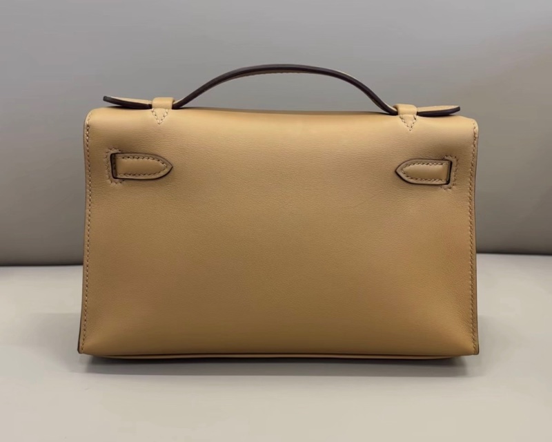 HERMES愛馬仕miniKelly一代餅乾色S皮U刻盒子塵袋毛氈發票白卡~~-2