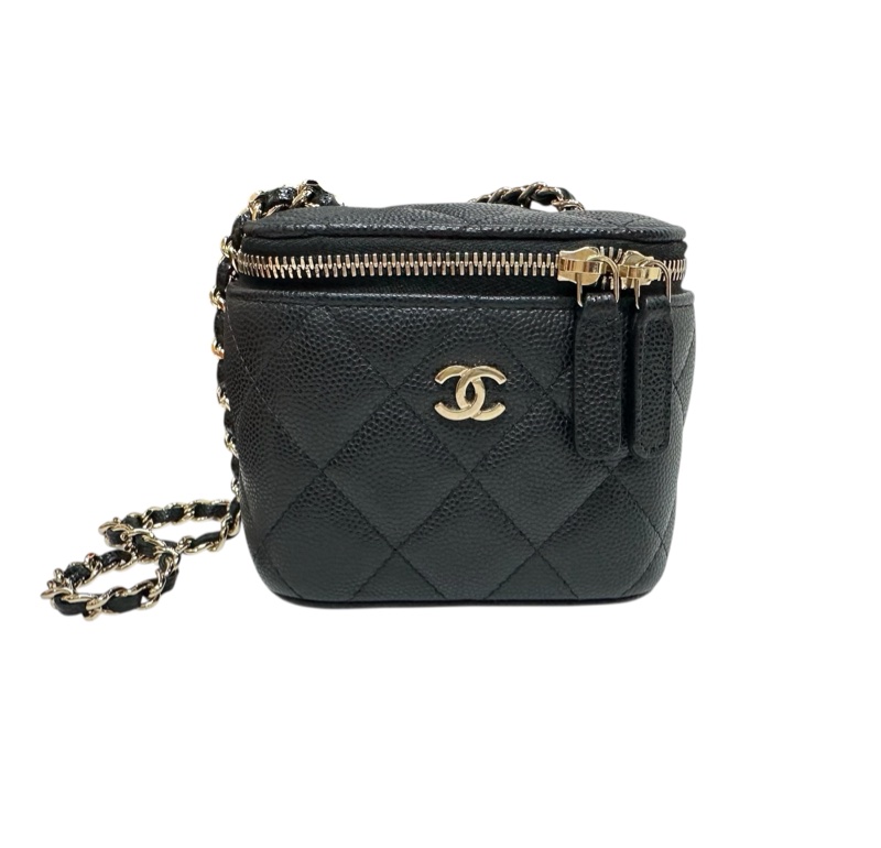 Chanel AP1340 Vanity Case Chain Bag 荔枝紋金扣-0