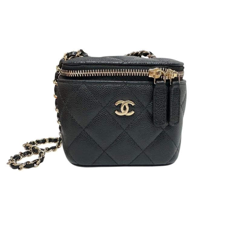 Chanel AP1340 Vanity Case Chain Bag 荔枝紋金扣-6