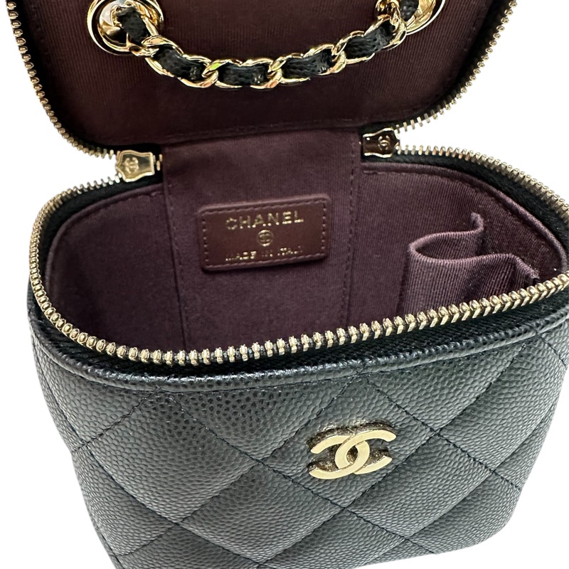 Chanel AP1340 Vanity Case Chain Bag 荔枝紋金扣-9