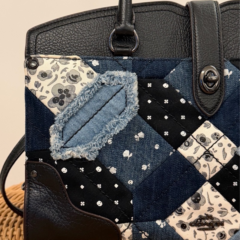 【專櫃限量款】Coach Mercer 30 峽谷絎縫丹寧拼接手提包 (Mercer Satchel 30 in Canyon Quilt Denim)-2