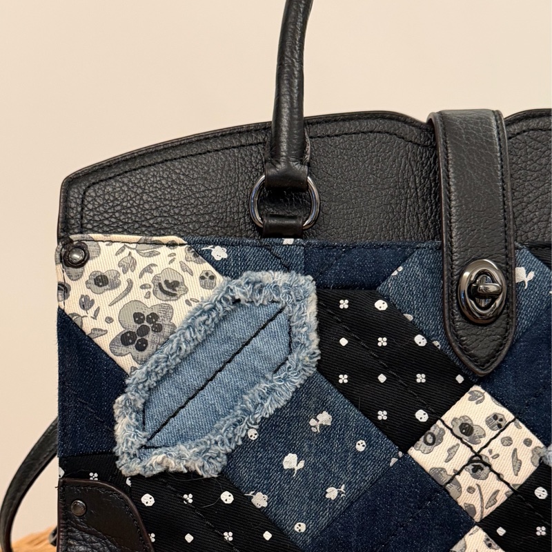 【專櫃限量款】Coach Mercer 30 峽谷絎縫丹寧拼接手提包 (Mercer Satchel 30 in Canyon Quilt Denim)-11
