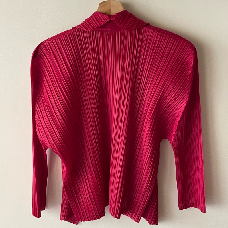 ▪️富貴選物FUGUEI▪️PP 三宅一生 寶石紅 開襟造型長袖外套-3