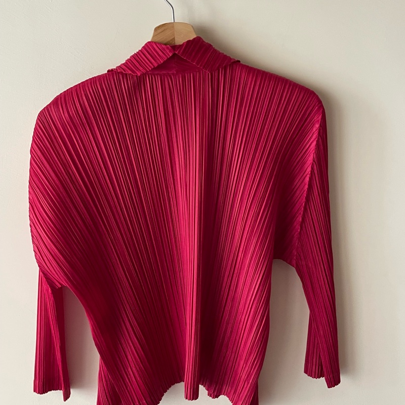 ▪️富貴選物FUGUEI▪️PP 三宅一生 寶石紅 開襟造型長袖外套-5