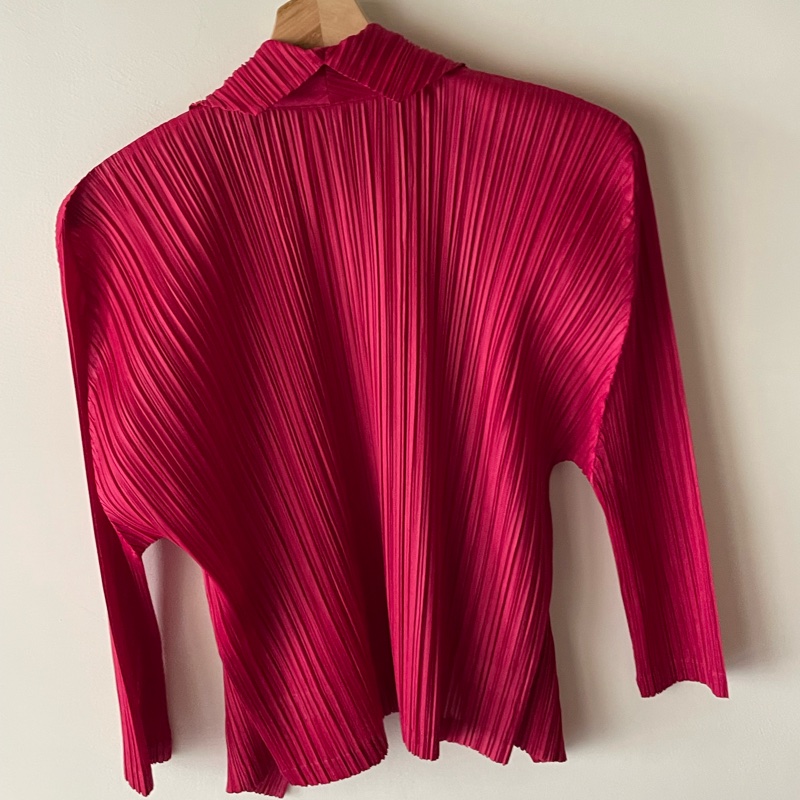 ▪️富貴選物FUGUEI▪️PP 三宅一生 寶石紅 開襟造型長袖外套-8