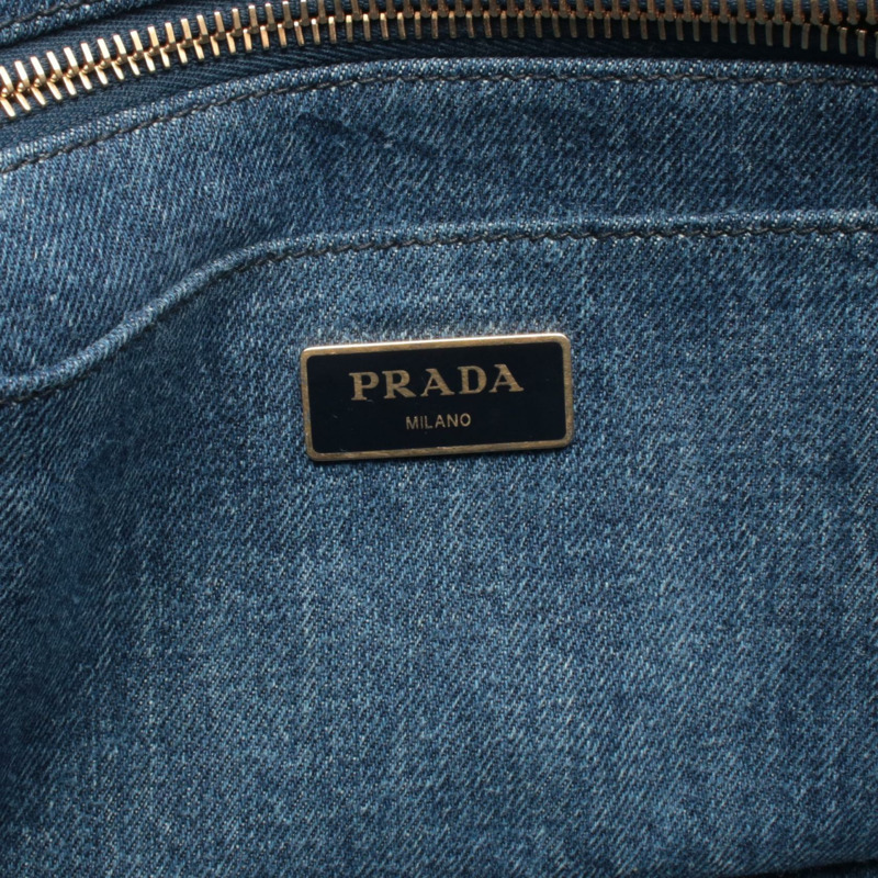 PRADA DENIM Canapa 2Way 手提包 1BG439 牛仔藍 二手 女款-3