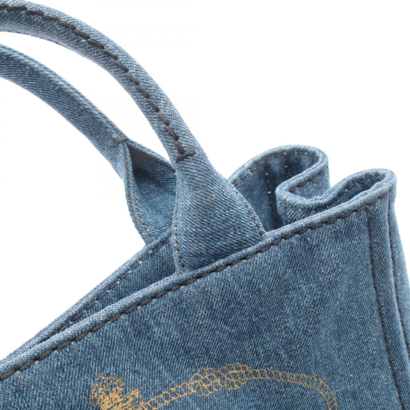 PRADA DENIM Canapa 2Way 手提包 1BG439 牛仔藍 二手 女款-5