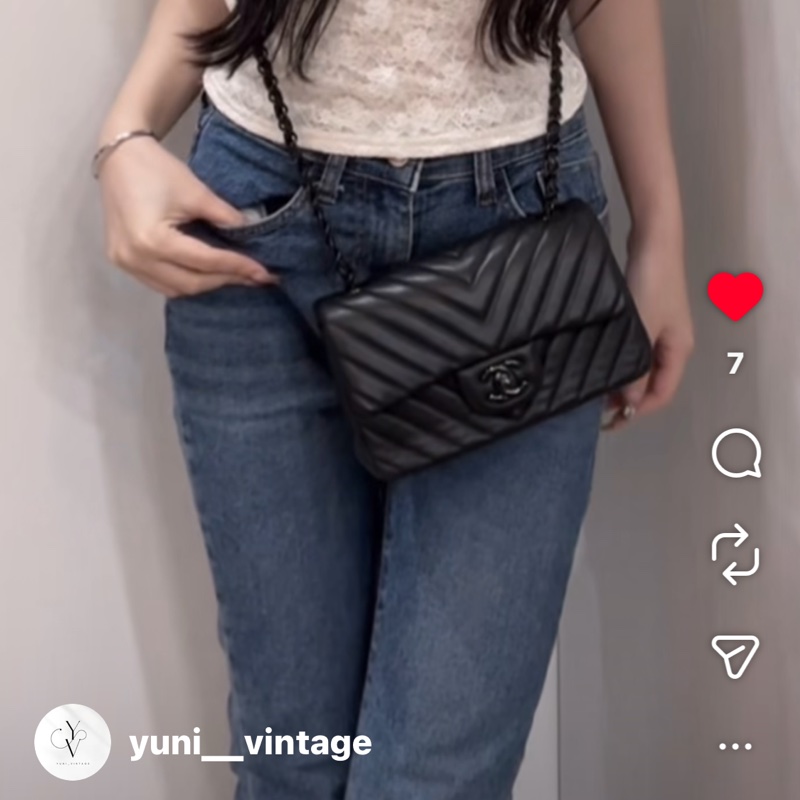 99新全配❤️ #香奈兒 #cf20 #mini #soblack #全黑 V紋 山形紋-2