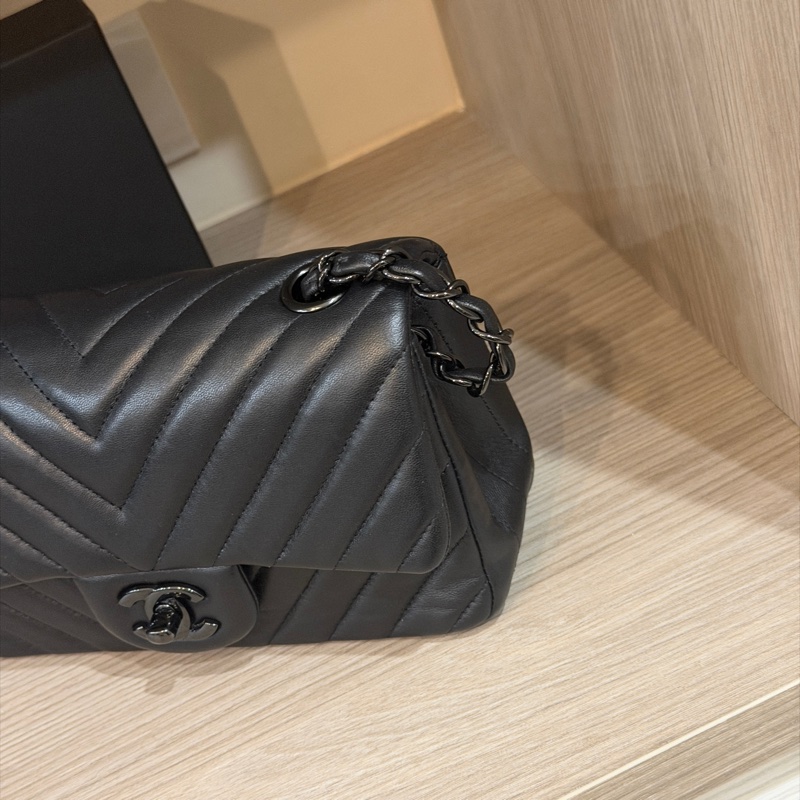 99新全配❤️ #香奈兒 #cf20 #mini #soblack #全黑 V紋 山形紋-11