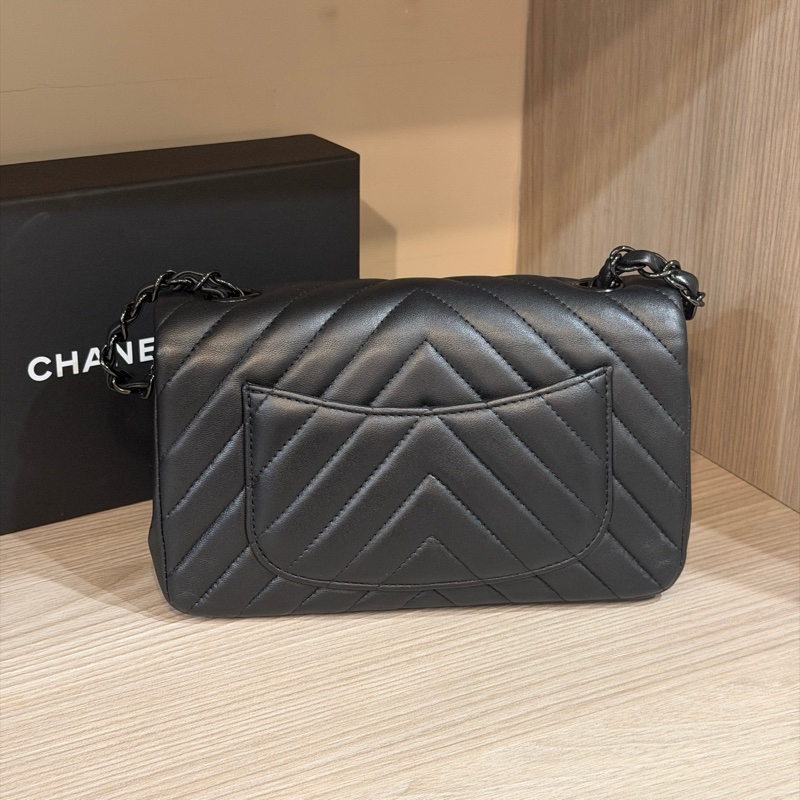 99新全配❤️ #香奈兒 #cf20 #mini #soblack #全黑 V紋 山形紋-13