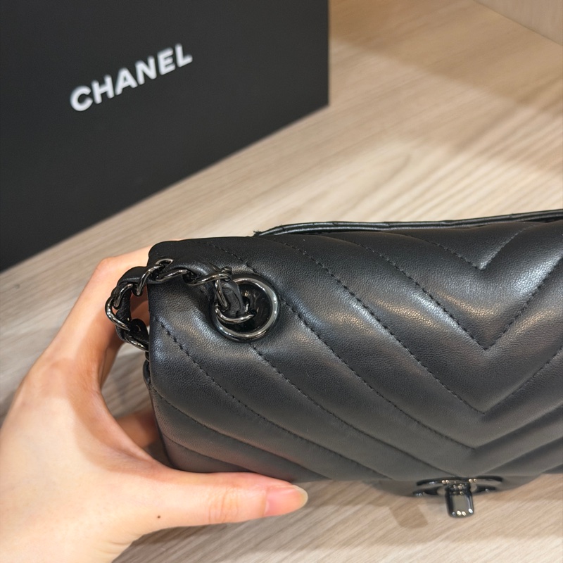 99新全配❤️ #香奈兒 #cf20 #mini #soblack #全黑 V紋 山形紋-15