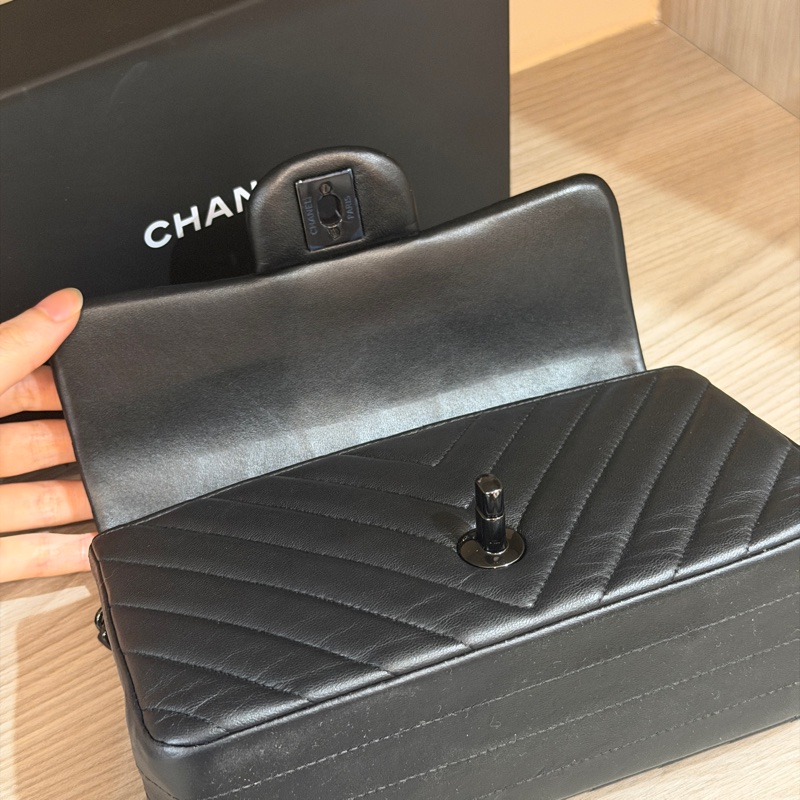 99新全配❤️ #香奈兒 #cf20 #mini #soblack #全黑 V紋 山形紋-23