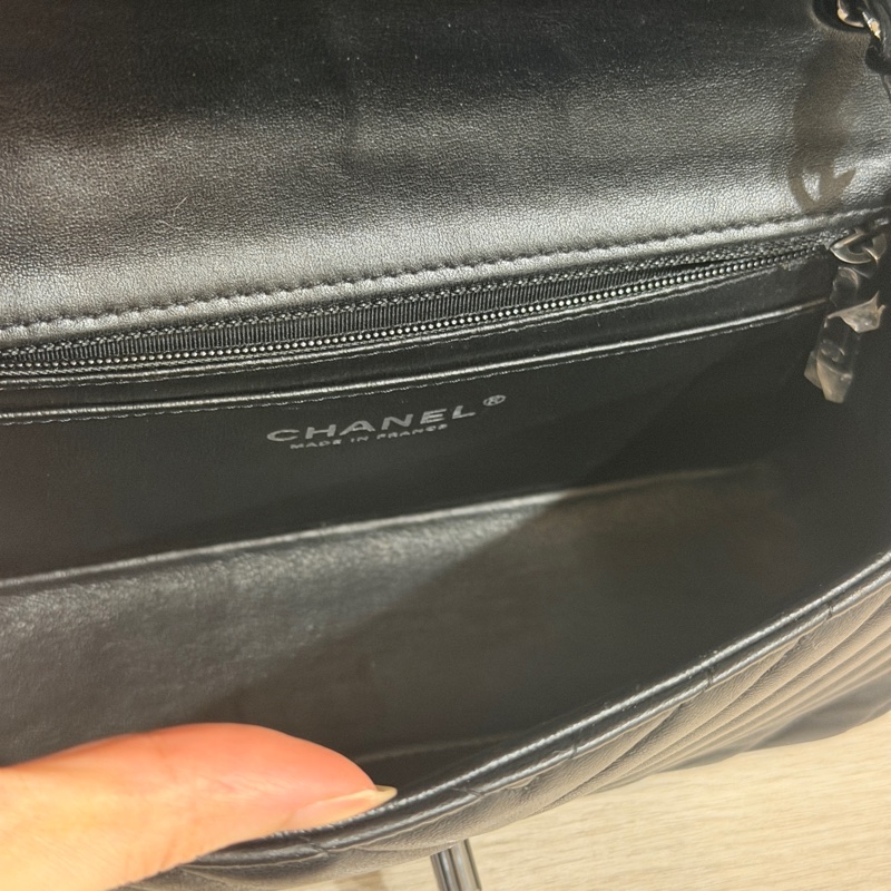 99新全配❤️ #香奈兒 #cf20 #mini #soblack #全黑 V紋 山形紋-33