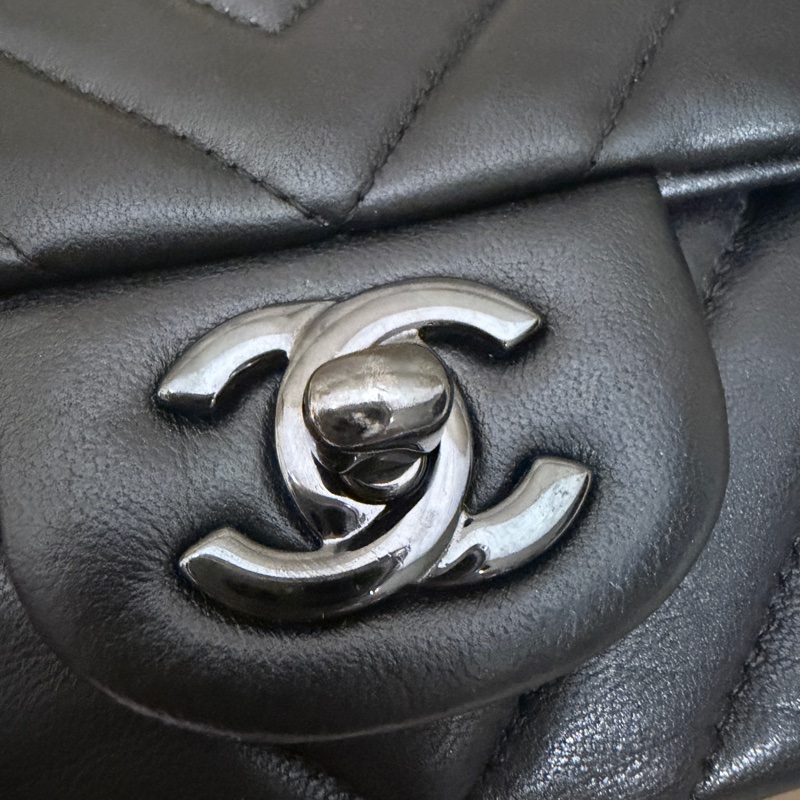 全配❤️ #香奈兒 #cf20 #mini #soblack #全黑 V紋 山形紋-37