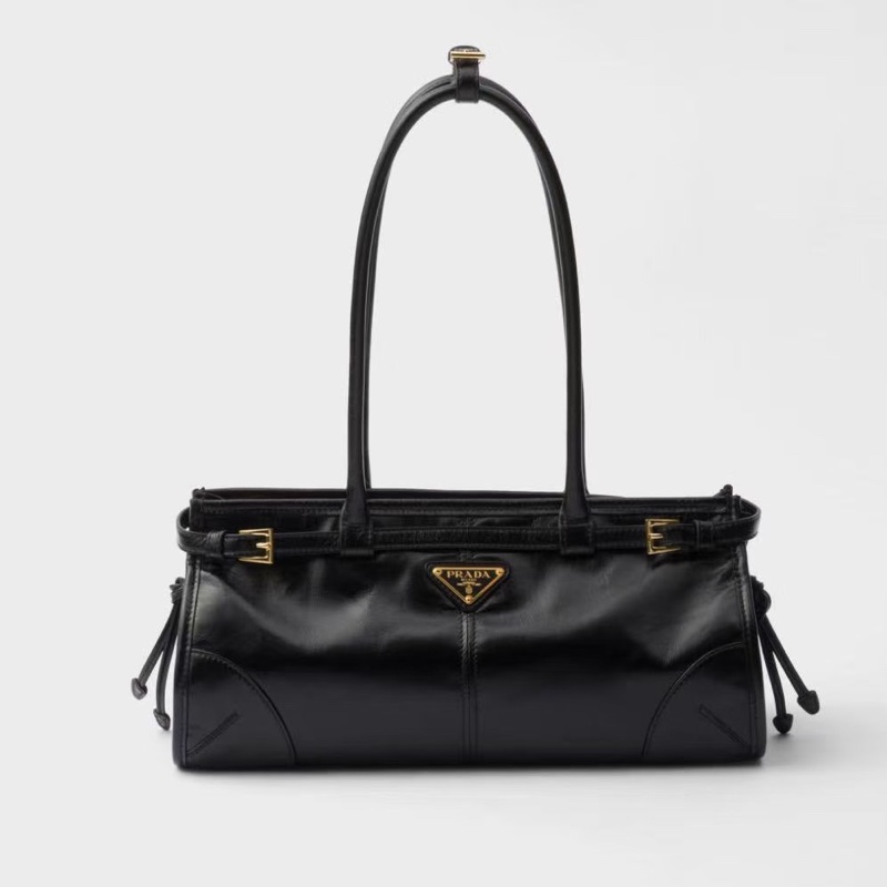 全新 晶片款🈶25年購證❤️ #prada #softlux #黑金 #油蠟牛皮 #肩背包-1