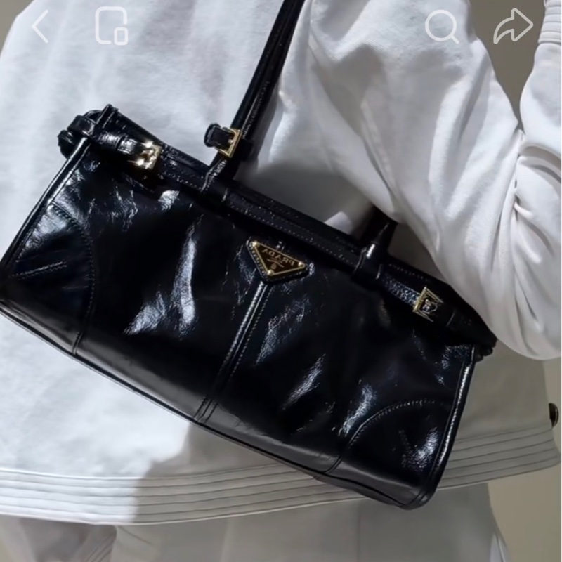 全新 晶片款🈶25年購證❤️ #prada #softlux #黑金 #油蠟牛皮 #肩背包-3