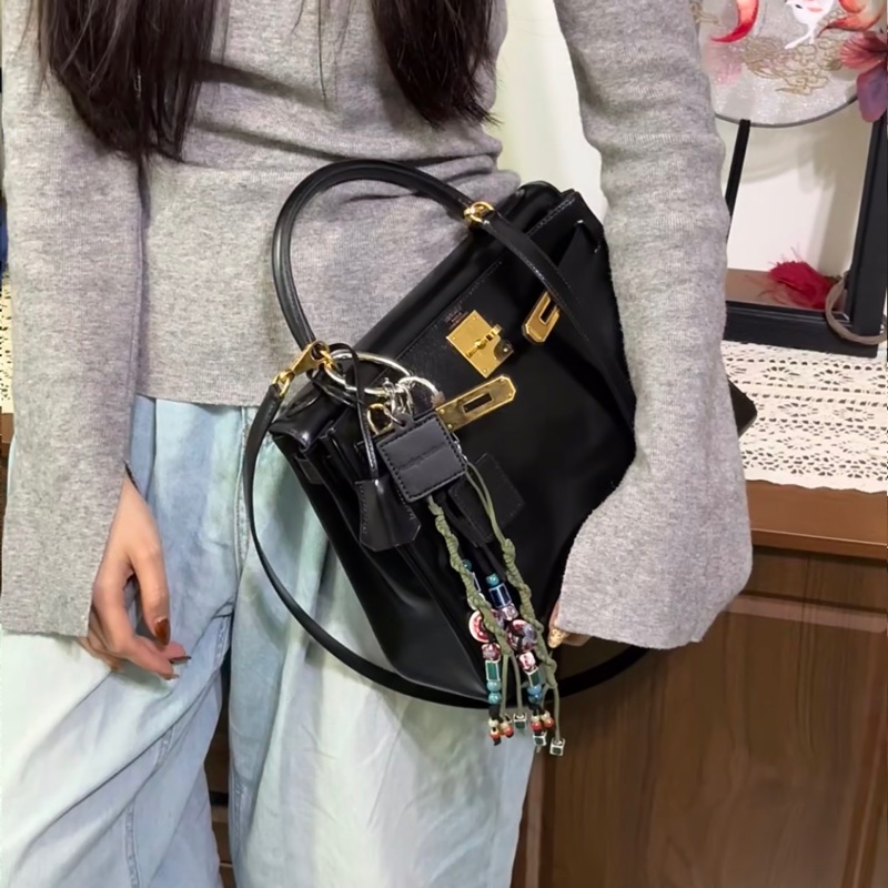 原廠鑰匙鎖肩帶齊全❤️ #愛馬仕 #kelly28 #黑金 #box皮 #中古款-2