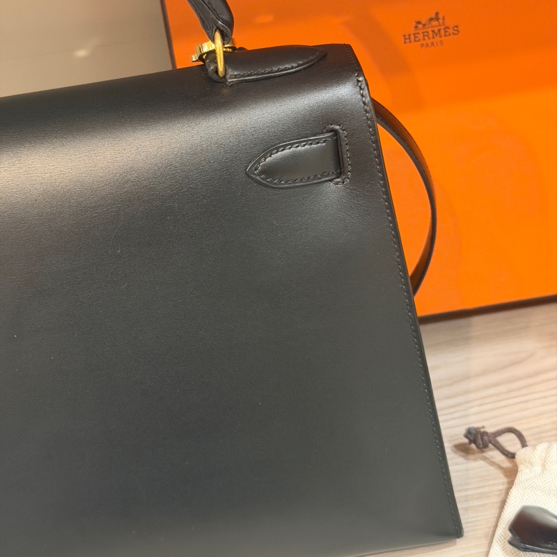 原廠鑰匙鎖肩帶齊全❤️ #愛馬仕 #kelly28 #黑金 #box皮 #中古款-23