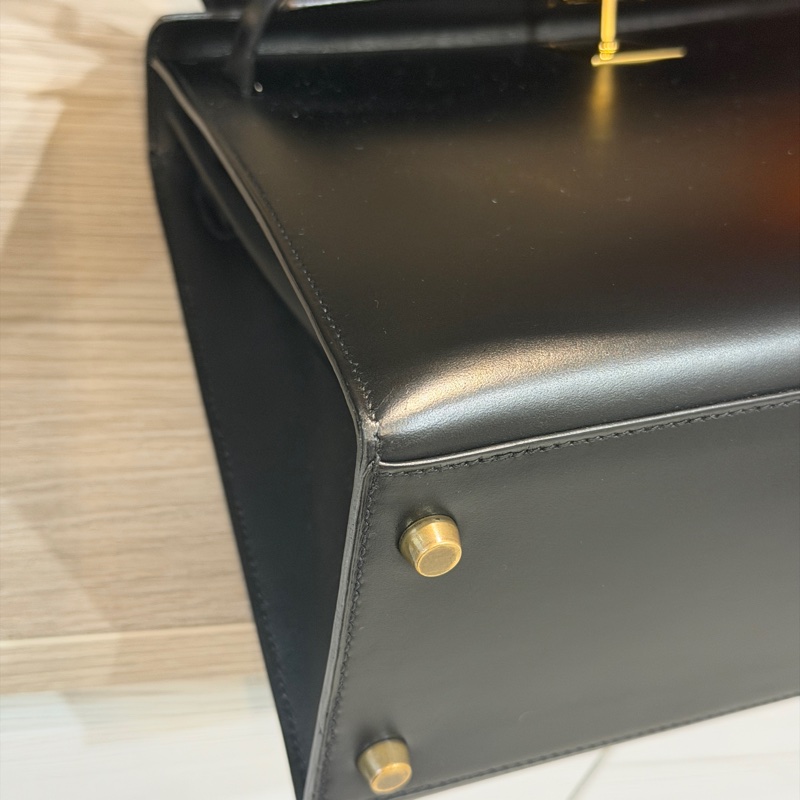 原廠鑰匙鎖肩帶齊全❤️ #愛馬仕 #kelly28 #黑金 #box皮 #中古款-52