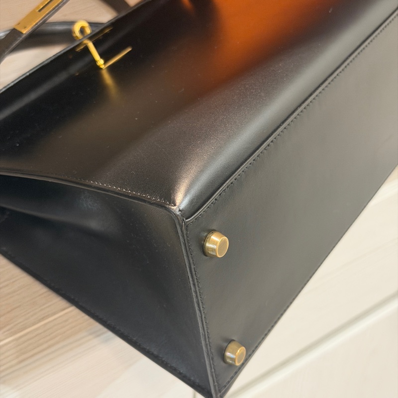 原廠鑰匙鎖肩帶齊全❤️ #愛馬仕 #kelly28 #黑金 #box皮 #中古款-53