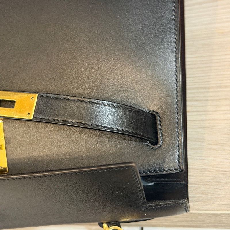 原廠鑰匙鎖肩帶齊全❤️ #愛馬仕 #kelly28 #黑金 #box皮 #中古款-70