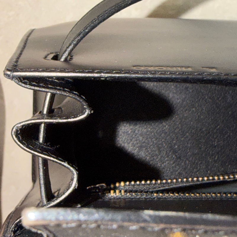 原廠鑰匙鎖肩帶齊全❤️ #愛馬仕 #kelly28 #黑金 #box皮 #中古款-77