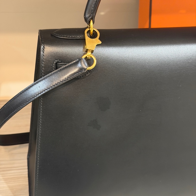 原廠鑰匙鎖肩帶齊全❤️ #愛馬仕 #kelly28 #黑金 #box皮 #中古款-95