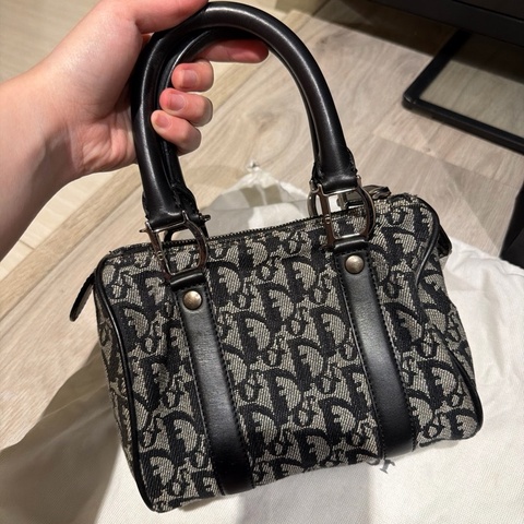 Dior 老花 緹花布 波士頓包 Vintage