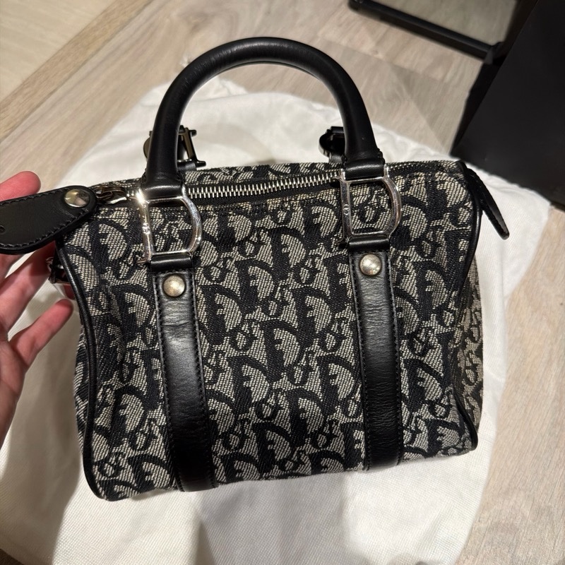 Dior 老花 緹花布 波士頓包 Vintage-1