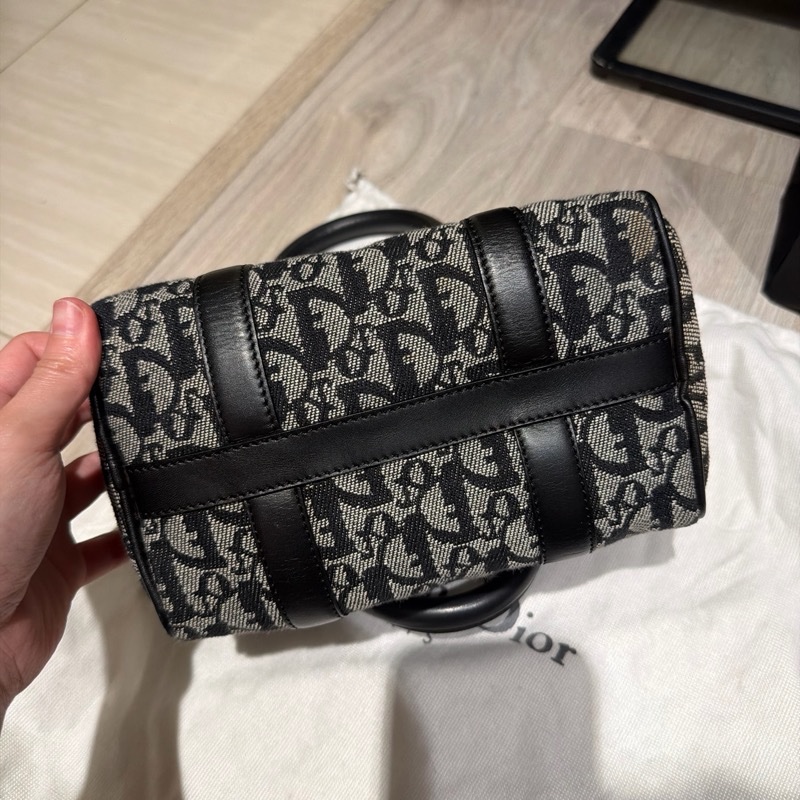 Dior 老花 緹花布 波士頓包 Vintage-2