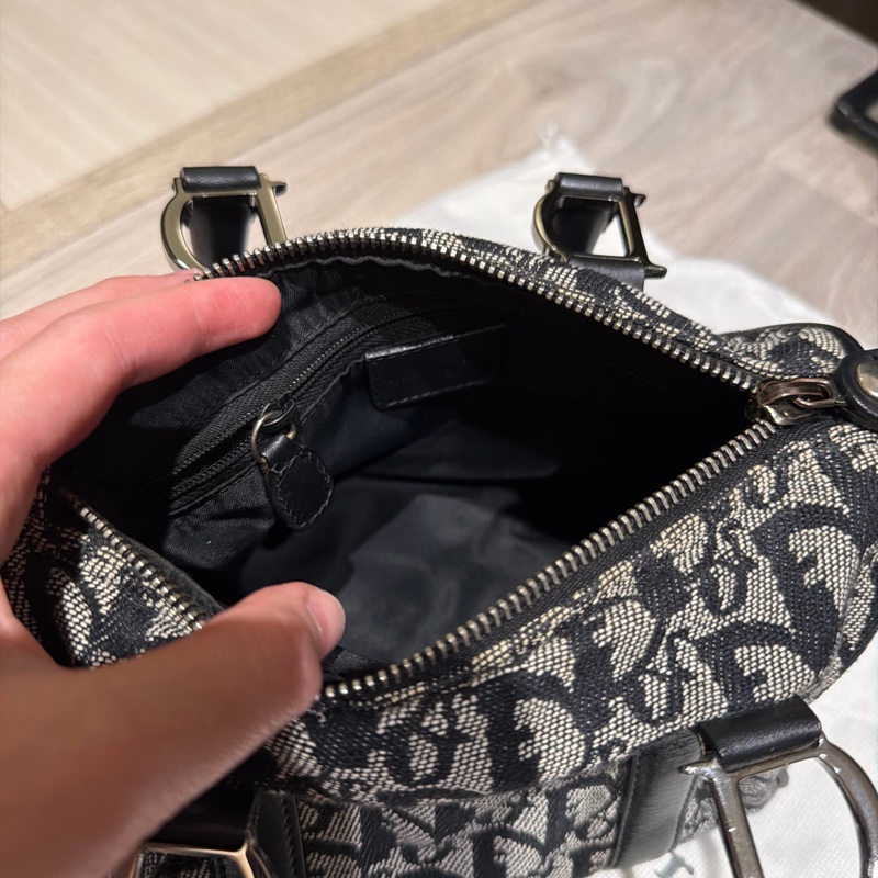 Dior 老花 緹花布 波士頓包 Vintage-8