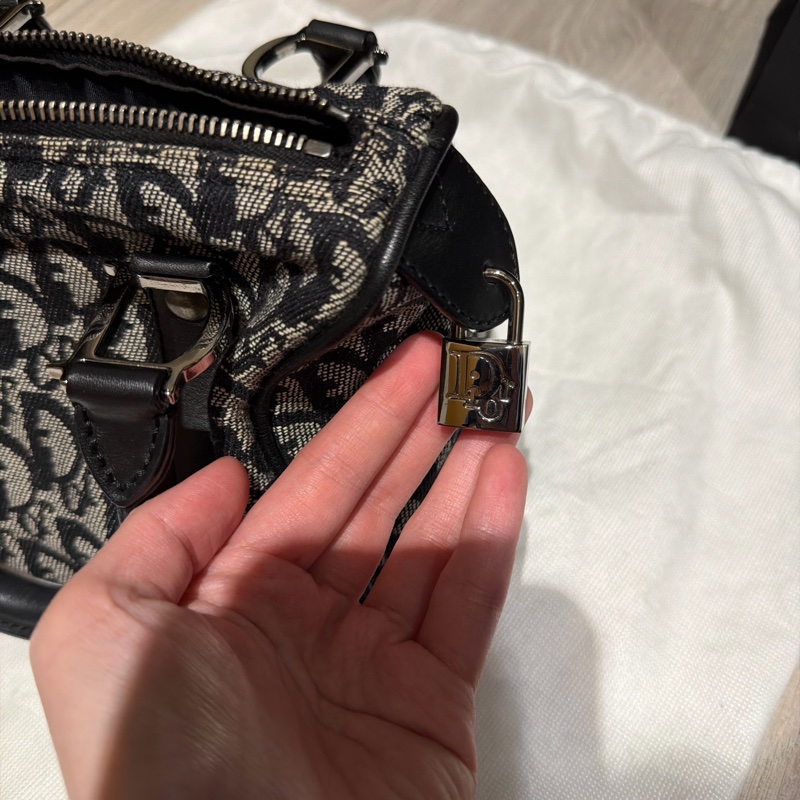 Dior 老花 緹花布 波士頓包 Vintage-9