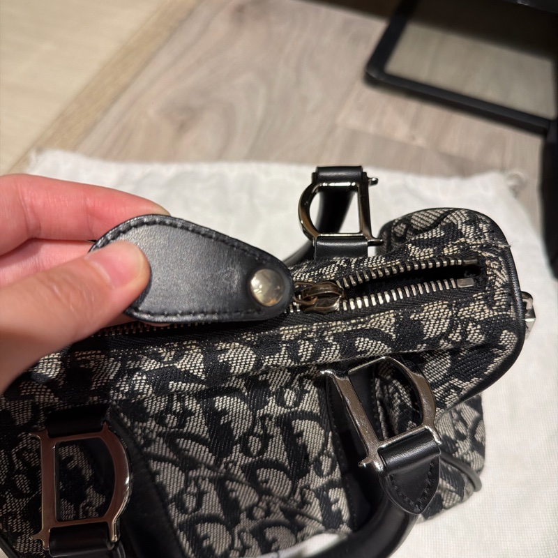 Dior 老花 緹花布 波士頓包 Vintage-11