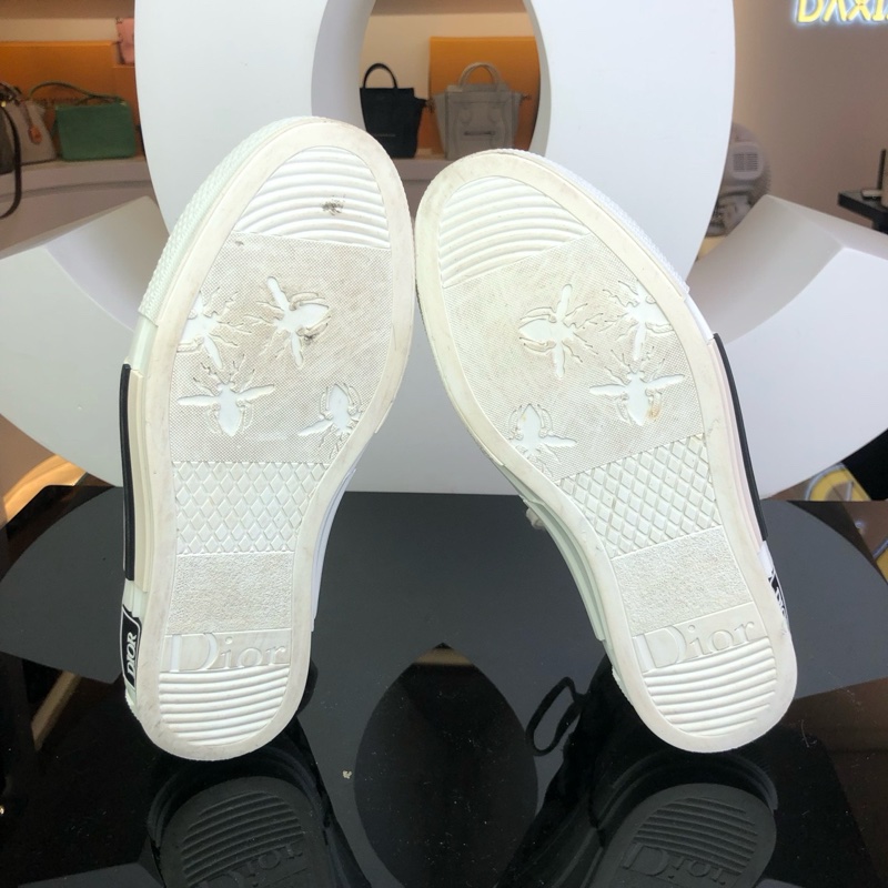 Dior 迪奧b23老花滿印 灰白高幫球鞋 38碼。-4