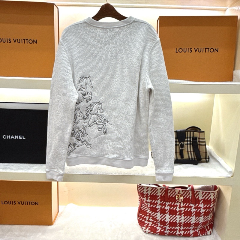 Hermes愛馬仕長袖白色飛馬衛衣,M碼 98新-1