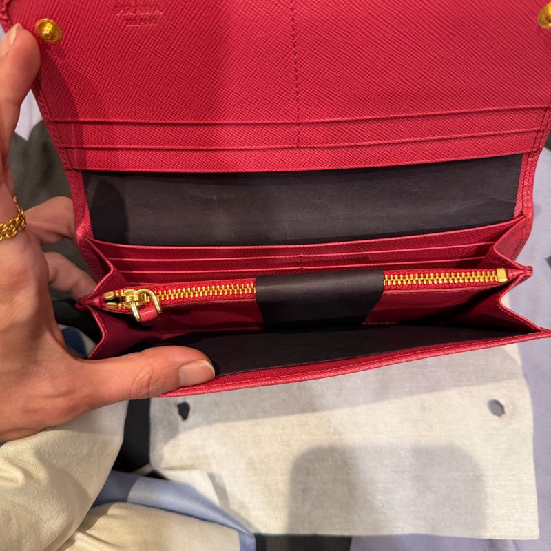 Prada桃色 長夾-8