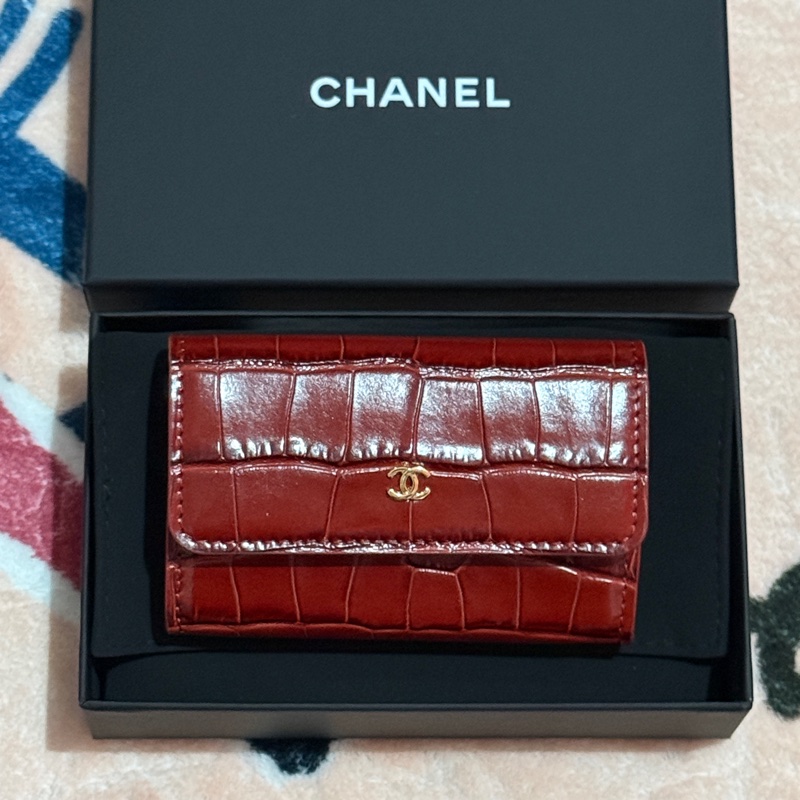 Chanel 26S Card Holder 鱷魚壓紋牛皮卡包-5