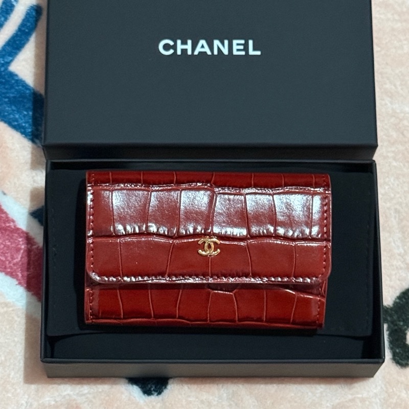 Chanel 26S Card Holder 鱷魚壓紋牛皮卡包-10