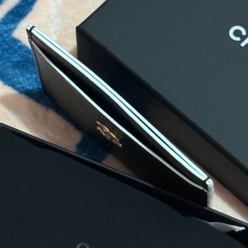 Chanel 26S 羊皮黑金薄卡夾 Card Holder-7