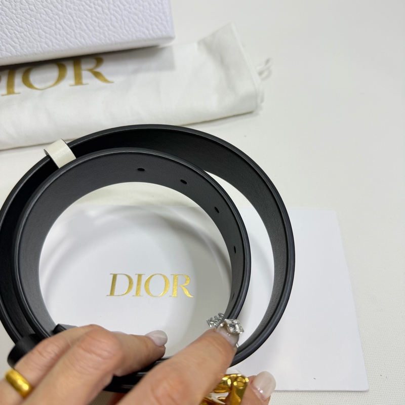 美兔銘燕/Dior 蒙田雙面皮帶 黑/白-5