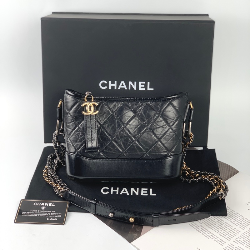 Chanel流浪包小號黑金 配件齊全❤️-0