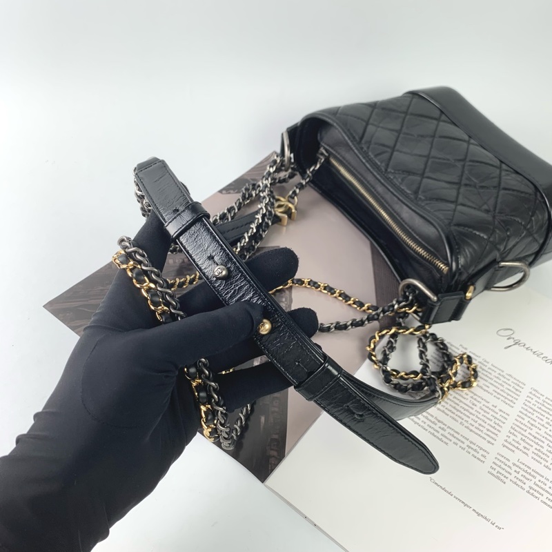 Chanel流浪包小號黑金 配件齊全❤️-9