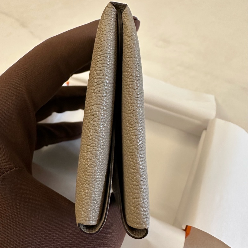 Hermes Calvi Duo 短卡夾 大象灰-2