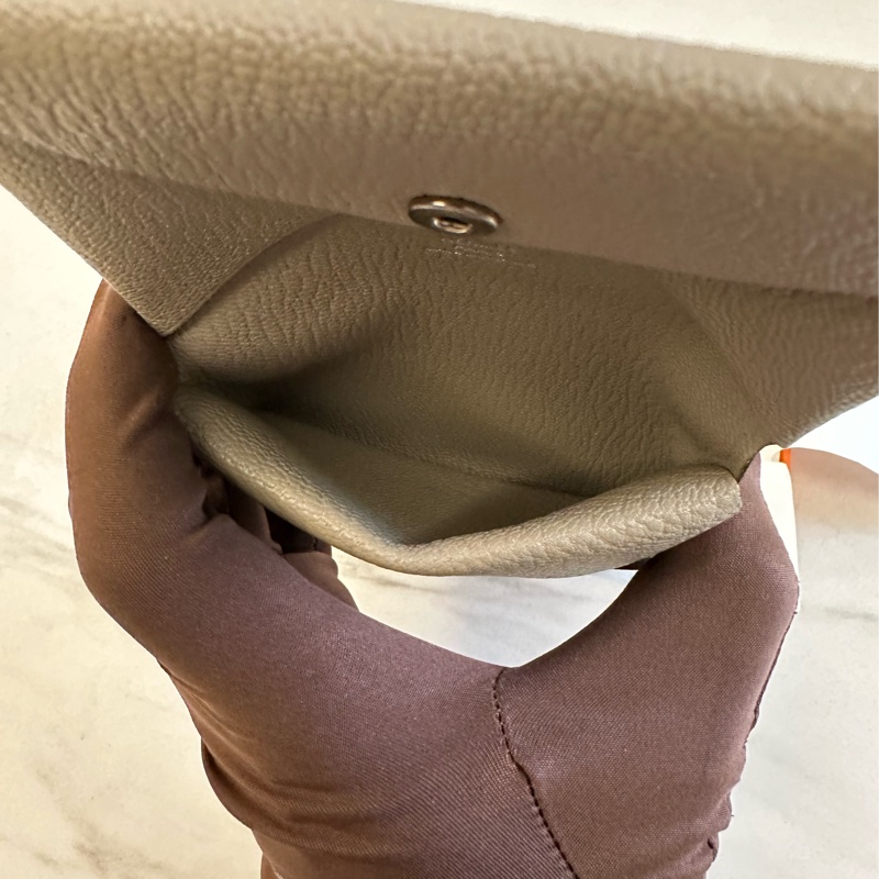 Hermes Calvi Duo 短卡夾 大象灰-4