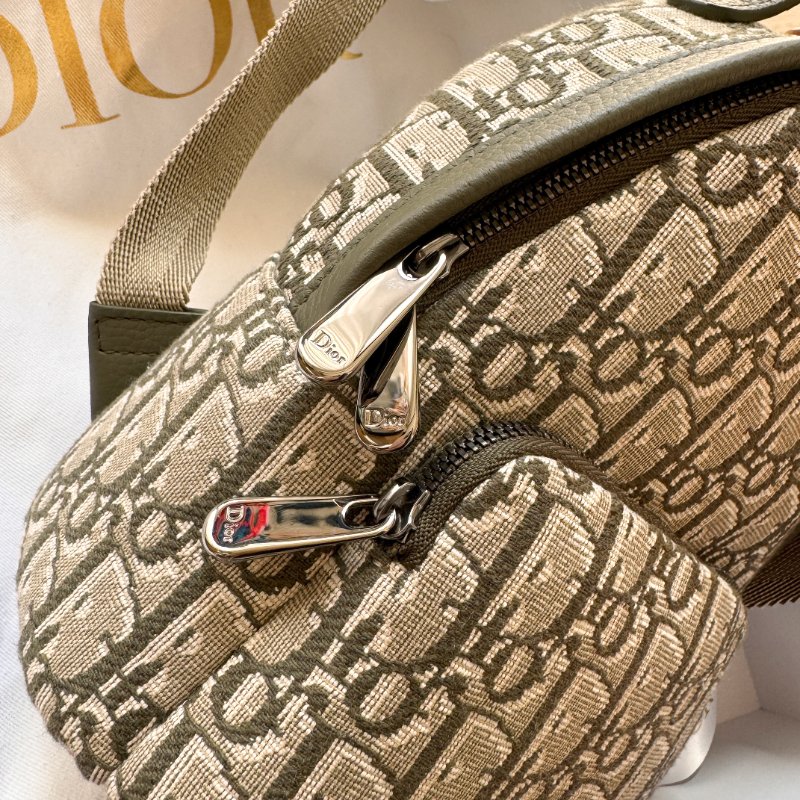 Dior 迷你茶色提花帆布拉鍊後背包 99新超稀缺海外限定 Dior Kids Rider Backpack Mini-2